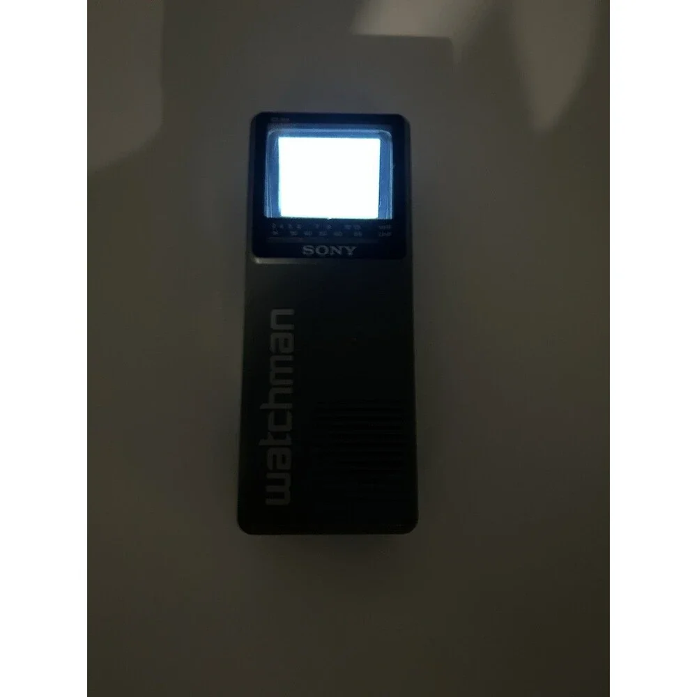 Sony Watchman FD-10A Portable Black & White TV VHF UHF Vintage Tested Works